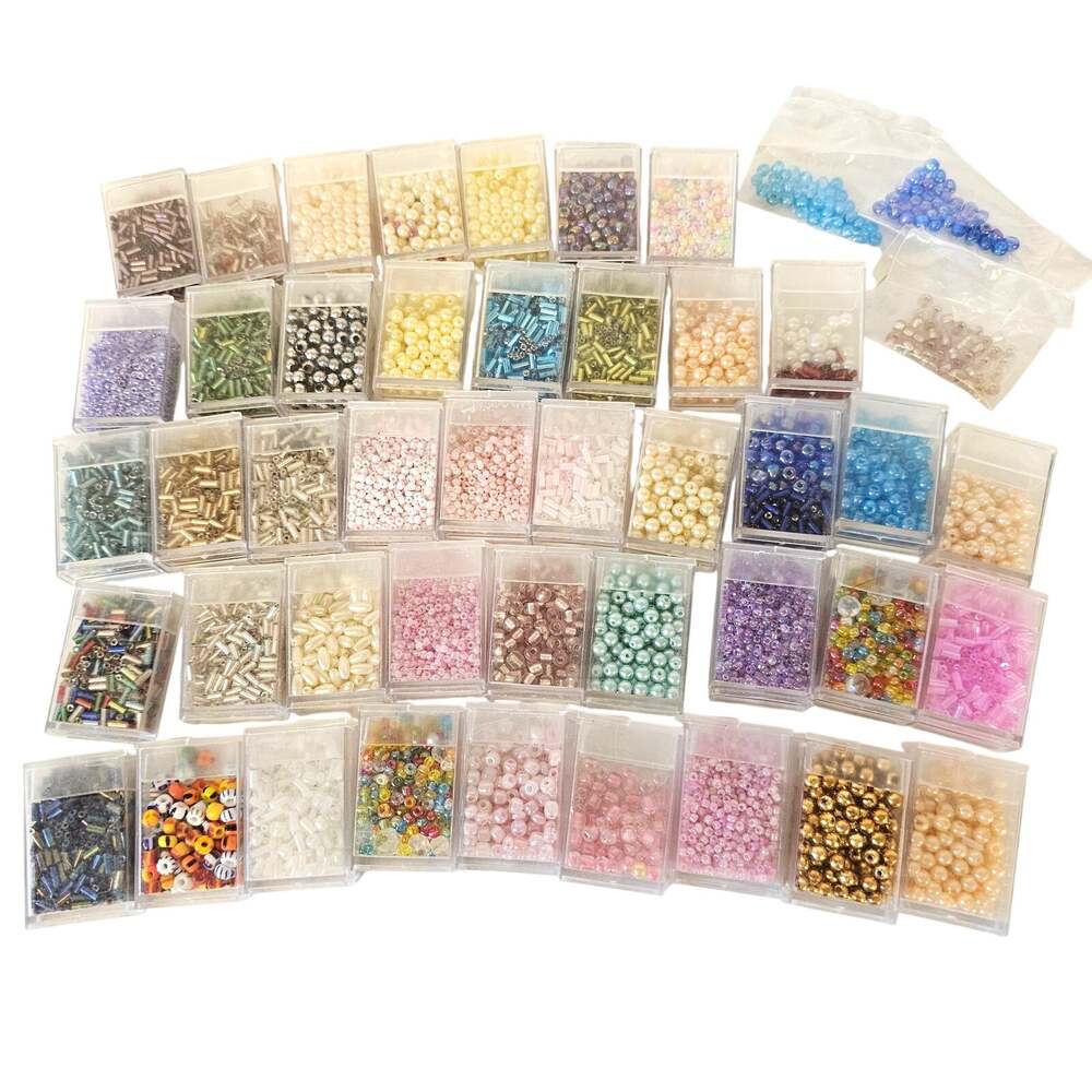 Jewelry Making Beads Craft Supplies Lot 43 Containers 1.5oz Plus 3 Bags Assorted